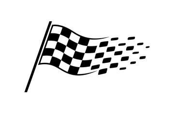 F1 Car Race Checkered Vector Flag Signalling Finish Line, Vector Art for Motorsports and Racing Graphics
