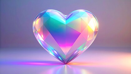 Colorful, iridescent heart shape