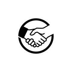 Fototapeta premium Simple handshake graphic design representing partnership and trust