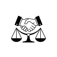 Agreement and justice symbolic graphic