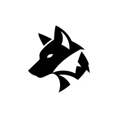 Obraz premium Detailed silhouette of a wolfs head graphic design element