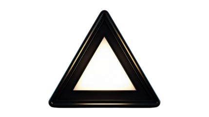 Black triangular warning sign caution safety hazard symbol isolated on white background