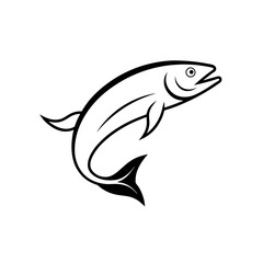 salmon in leaping motion