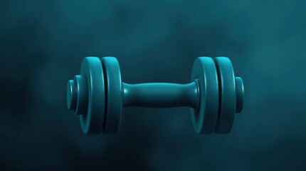 Teal Dumbbell Fitness Gym Workout.