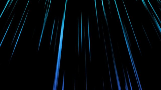 Abstract blue neon vertical motion light streaks glowing speed effect digital futuristic video background