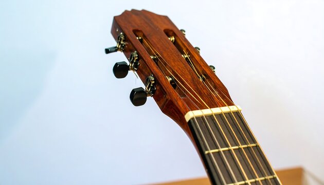 Close-up guitar headstock