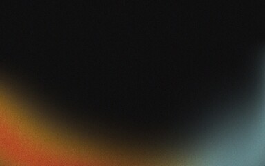 Abstract blurred gradient of orange, yellow, and blue tones on black background
