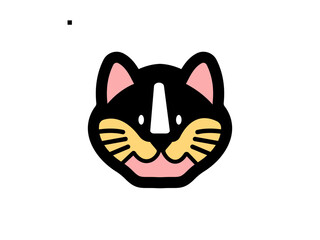 cat illustration vector. Sitting cat line vector icon.cat head vector icon design.