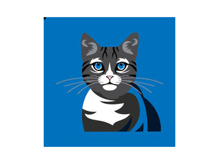 cat illustration vector. Sitting cat line vector icon.cat head vector icon design.
