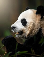 Obraz premium Panda Eating Bamboo in Forest (3)