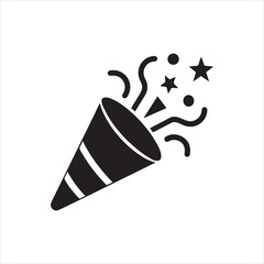 party popper icon silhouette vector illustration