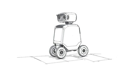 Delivery Robot Sketch Design.
