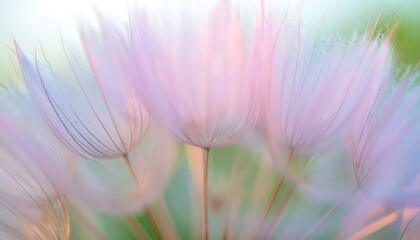 Delicate pastel dandelion seeds