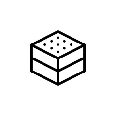 Vector Brownie Icon – Dessert Cake Square, Chocolate Pastry Symbol for Bakery, Cafe, and Sweet Food Design


