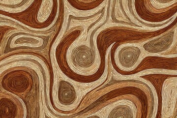 A seamless pattern with wood grain in shades of brown, illustration, organic shapes and lines, 