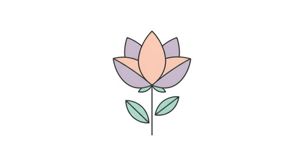 Delicate pastel flower illustration, perfect for adding a touch of spring to your designs or creating a calming, whimsical mood to any project with floral design.