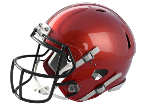 Top-Down Flat Lay of American Football Helmet, Transparent PNG - Powered by Adobe