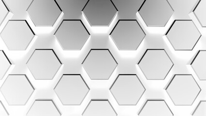 A striking arrangement of white hexagons overlays a white background, showcasing a contemporary geometric aesthetic. This design is perfect for various creative projects.