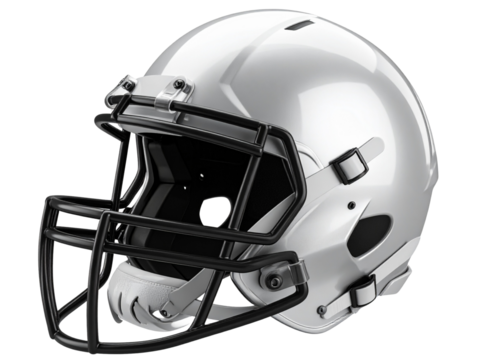  Angled 3D Perspective of American Football Helmet with Shadow, Isolated PNG  