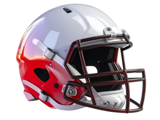  Angled 3D Perspective of American Football Helmet with Shadow, Isolated PNG