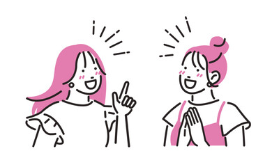 おしゃべりをする若い女性たち