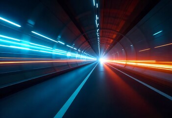 Abstract neon light streams with flowing binary code in cyberspace. Futuristic digital network, fast technology, secure communication, coding, innovation, modern design, vibrant colors, glowing energy