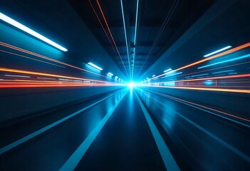 Abstract neon light streams with flowing binary code in cyberspace. Futuristic digital network, fast technology, secure communication, coding, innovation, modern design, vibrant colors, glowing energy