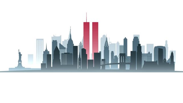 Patriot Day We Will Never Forget New York City Skyline Parallax Animation
