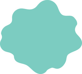 Teal Blob Shape on transparent background