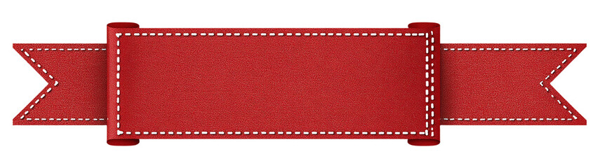 Elegant red ribbon banner isolated on transparent background, perfect for adding a touch of sophistication and style to any design or promotional material
