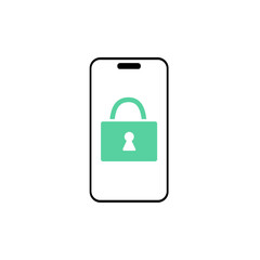 Smartphone Security Lock Icon Mobile Device Privacy Protection Vector Illustration