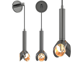 Naklejka premium cut out interior modern lamp - with Black background - elegant style -minimal Sconce light