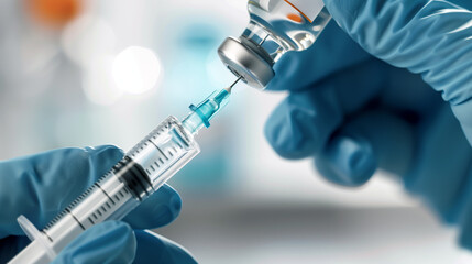 Medical Syringe and Vaccine Vial Close-Up
Healthcare Professional Preparing Injection
