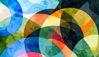 Fototapeta premium Abstract circles with watercolor effect