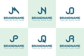 Letters JM JN JO JP JQ JR Logo Monogram Set, for MJ NJ OJ PJ QJ RJ initials