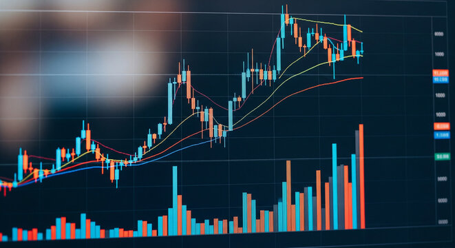 Financial chart on a screen