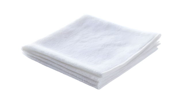 Folded white cotton fabric swatch