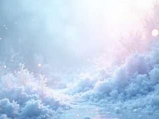 "Cool abstract gradient background inspired by frost and ice. Pale blue, silver, lilac, and icy white blending with glowing crystal textures."