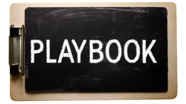 Playbook written on a chalkboard. - Powered by Adobe