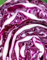 Obraz premium Close-up of sliced red cabbage