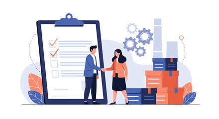 Business partnership agreement checklist approval teamwork collaboration success