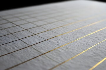 Ruled Calligraphy Practice Sheet: Single Page, Gold-Edged for Elegant Artistic Improvement
