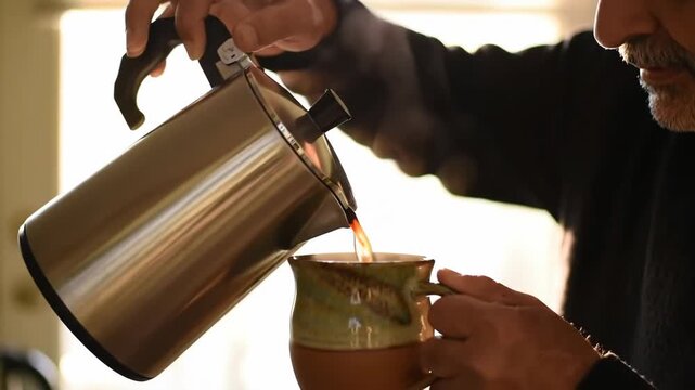Pouring Coffee A Cozy Morning Ritual