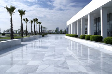 Grand Polished Marble Plaza Promenades: Luxurious Urban Design for Prestigious Public Gatherings