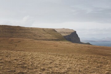 Grassy cliff overlooking the ocean