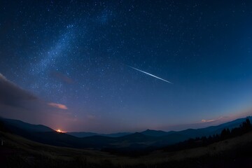 Perseids Illuminate Summer Twilight: A Celestial Spectacle Gracing the Evening Horizon with Brilliance.