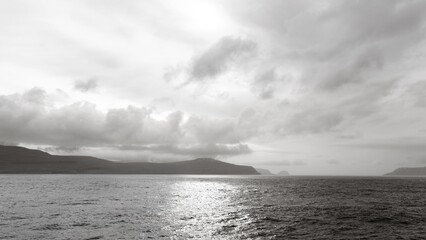 Monochrome seascape with rippled sea