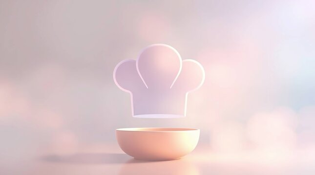 Chef Hat over Empty Bowl.