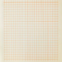 Photo of blank graph paper featuring evenly spaced orange grid lines on white background