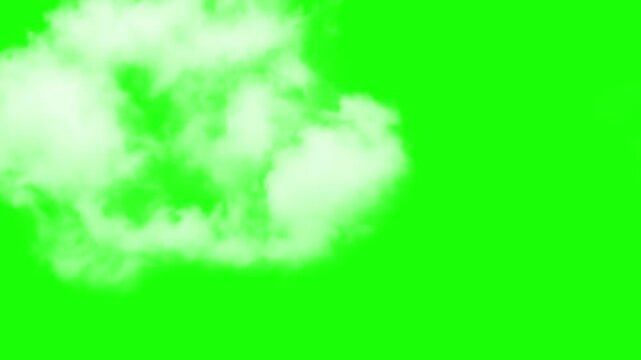 Moving clouds motion graphics with green screen background, Clouds Chroma Key, flying white Clouds animation, White fluffy clouds on a green 4k. Clouds transition. moving cloud transparent screen, 